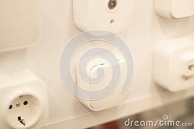 Store socket switch display Stock Photo