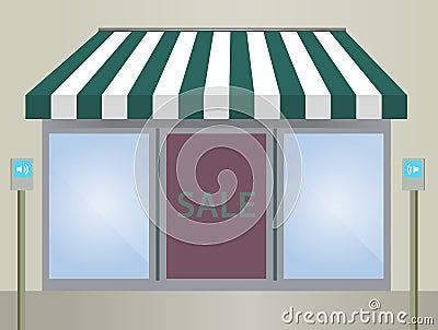 Storefront Awning in green Vector Illustration