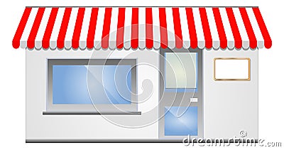 Storefront Awning in red Vector Illustration