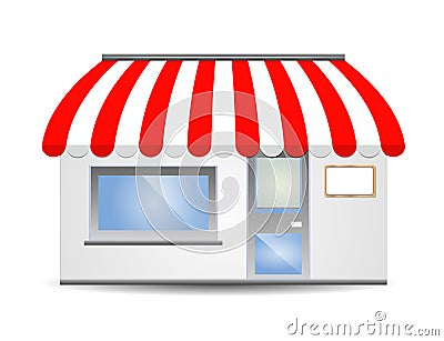 Storefront Awning in red Vector Illustration