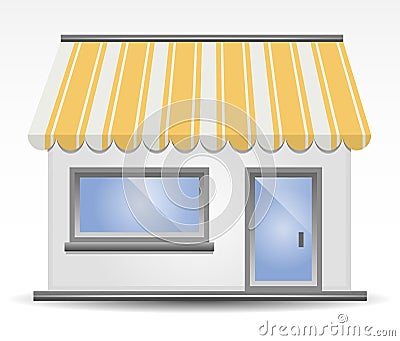 Storefront Awning in Yellow Vector Illustration