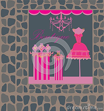 Storefront elegant boutique Vector Illustration