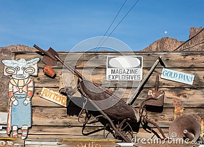 Storefront sign, Oatman, Arizona Editorial Stock Photo