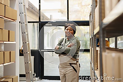 Storehouse manager standing in delivery department Stock Photo