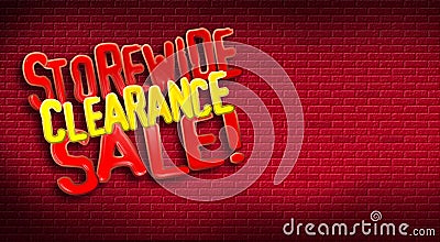 Storewide Clearance Sale Brick Stock Photo