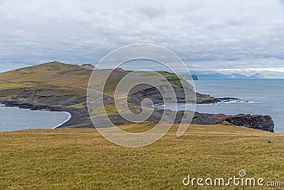 Storhofdi peninsula of Heimaey island in Iceland Stock Photo
