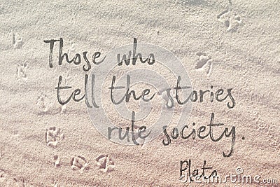 Stories on sand Plato Stock Photo