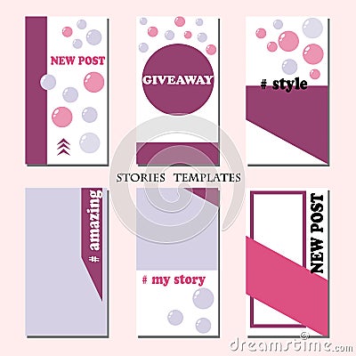 Stories template. Vector editable layout for social networks. Vector Illustration