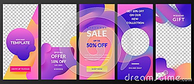 Stories vector template for Instagram social network. Trendy design for fashion sale and special offer flyers Vector Illustration