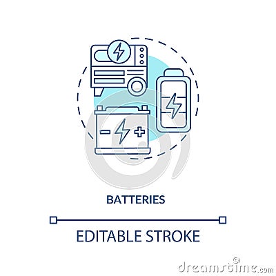 Storing energy on large scale for distribution concept icon Vector Illustration