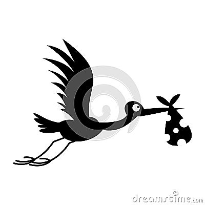 Stork baby simple icon Stock Photo