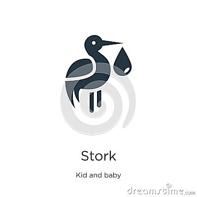 Stork icon vector. Trendy flat stork icon from kid and baby collection isolated on white background. Vector illustration can be Vector Illustration