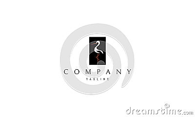 Stork vector logo image Vector Illustration