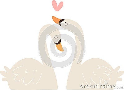 Storks Couple Bird Vector Illustration