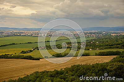 Storm clouds above the city of Levice, Slovakia Stock Photo