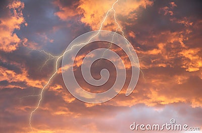 Storm Clouds with lightning Stock Photo