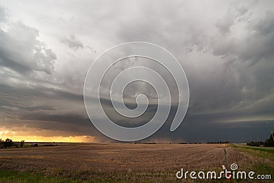 Storm clouds over Kansas plains Stock Photo