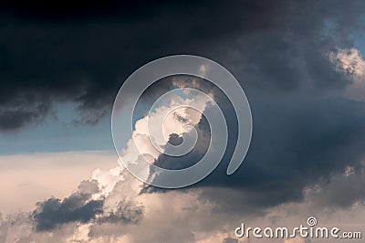 Storm clouds summer afternoon lightening. Stock Photo