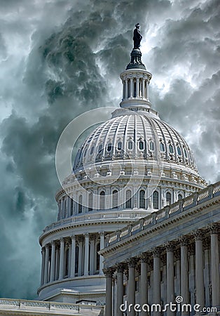 Storm Descends on Capitol Hill Stock Photo