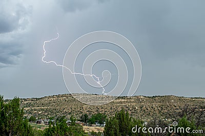Storm and Lightening Strike Stock Photo