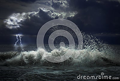 Storm with lighting Stock Photo