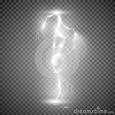 Storm lightning bolt. Vector illustration on transparent background Vector Illustration