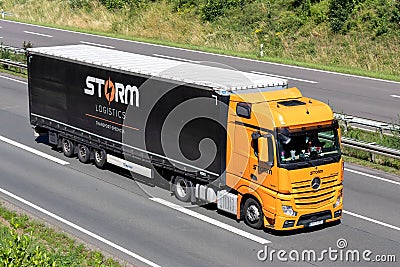 Storm Logistics Mercedes-Benz Actros Editorial Stock Photo