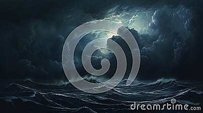 A storm in the middle of the ocean. Stock Photo