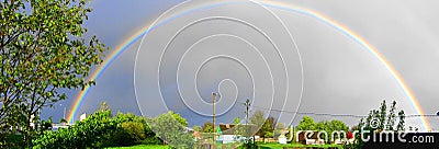 the storm is over, there is a rainbow in the sky Stock Photo