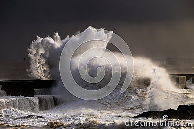Big wave during a storm Stock Photo