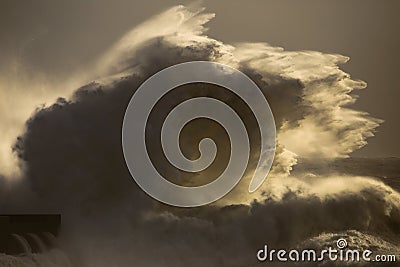 Big wave during a storm Stock Photo