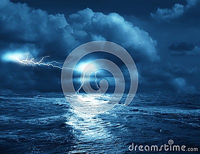 Storm on sea Stock Photo