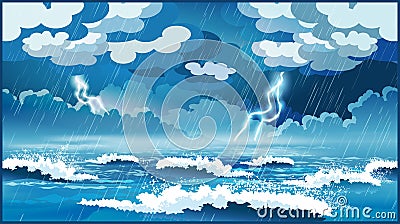 Storm at sea Vector Illustration