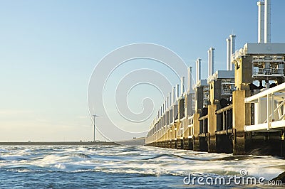 Storm surge barrier in Zeeland Stock Photo