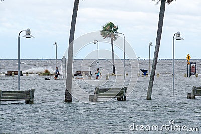 Storm Surge from Hurricane Sally Editorial Stock Photo