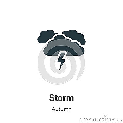 Storm vector icon on white background. Flat vector storm icon symbol sign from modern autumn collection for mobile concept and web Vector Illustration