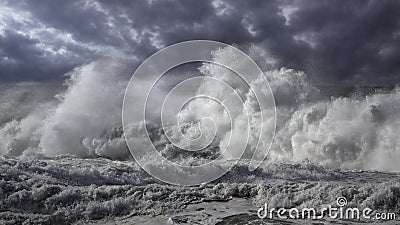 Stormy breaking waves Stock Photo