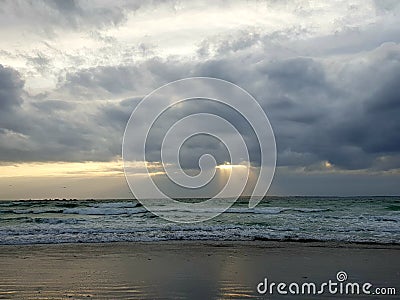 Stormy clouds over the sea, photographed at Bloubergstrand, South Africa Stock Photo