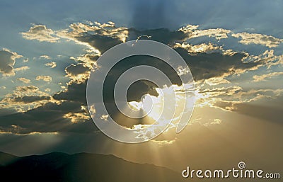 Beautiful stormy clouds, Death Valley National Park Stock Photo