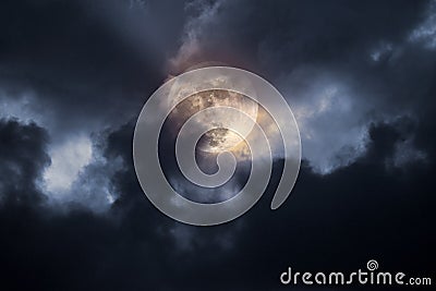 Stormy full moon night Stock Photo