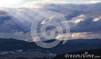 Stormy mountain cloudscape Stock Photo