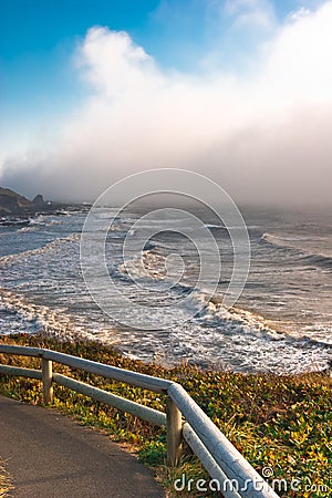 Stormy Oregon coastline Stock Photo