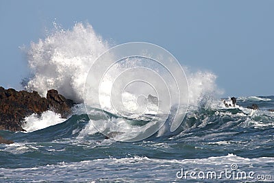 Stormy Sea and Waves Stock Photo