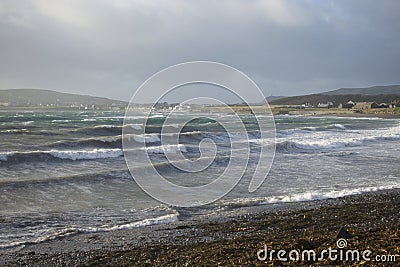 Stormy seas on the Isle of man Stock Photo