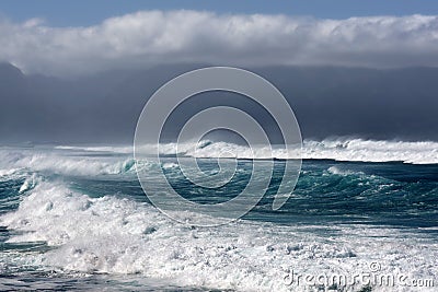Stormy seas, North Shore of Maui, Hawaii Stock Photo