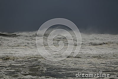 Stormy seascape at dusk Stock Photo