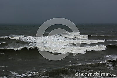 Stormy seascape, waves and wind in the black sea of Georgia Stock Photo