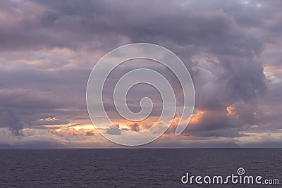 Stormy skies off coastal Alaska Stock Photo