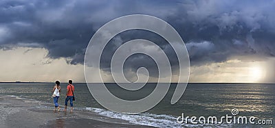 Stormy sunsent Editorial Stock Photo