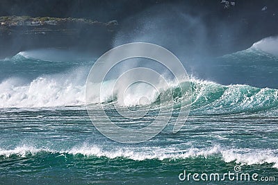 Stormy Waves Breaking Stock Photo